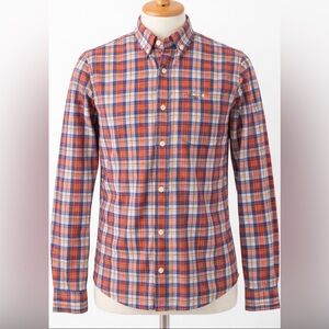 Abercrombie & Fitch Men's Checkered Shirt - Blue and Orange